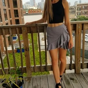 Stripey Faux Wrap Club Monaco Skirt